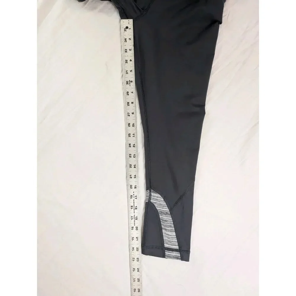 Lululemon Inspire Leggings Gray Pink Yoga Running Pockets Womens Sz 6